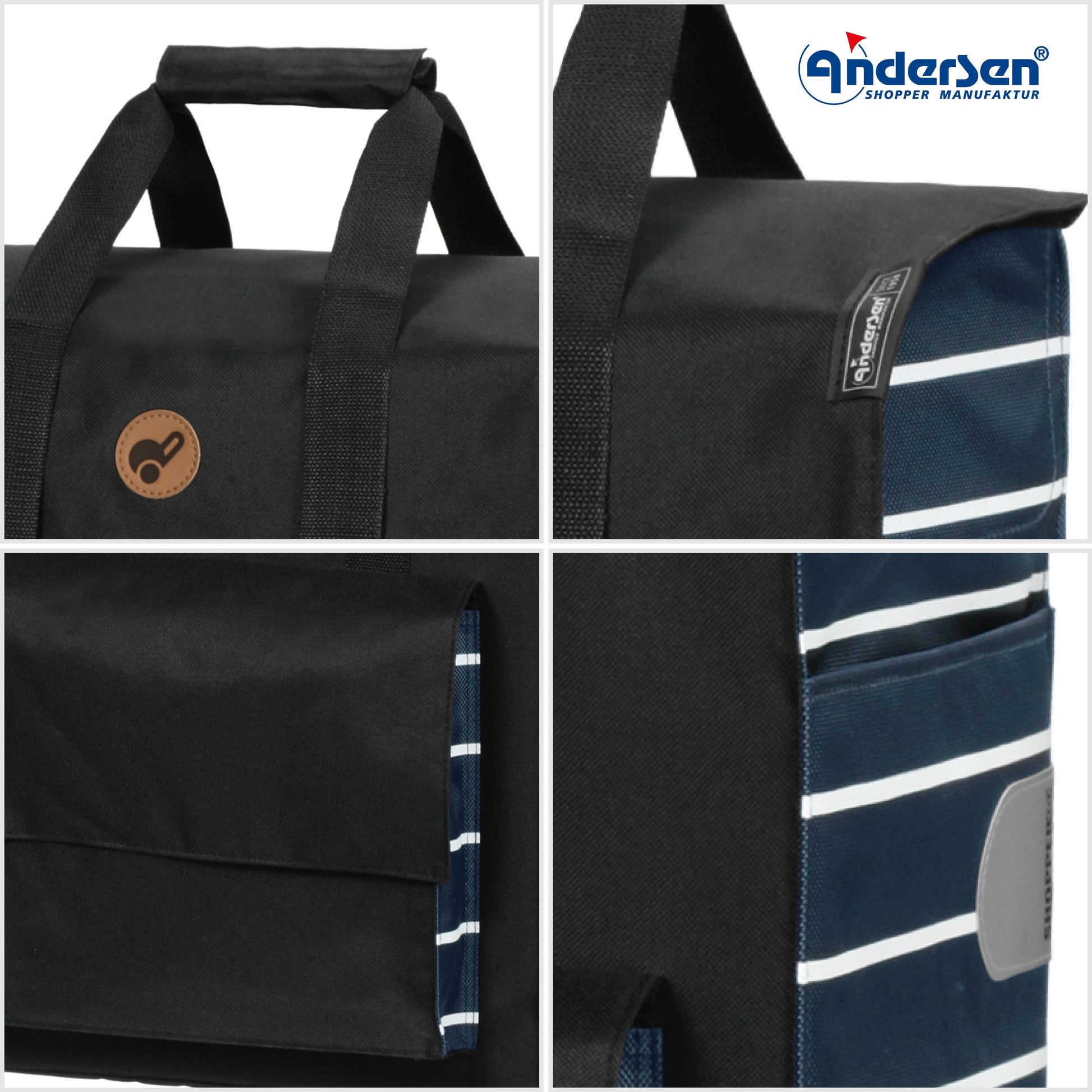 Andersen Shopper Manufaktur-Royal Shopper (Dreispeichenrad 25 cm) Jella blau-www.shopping-trolley.ch-bild5