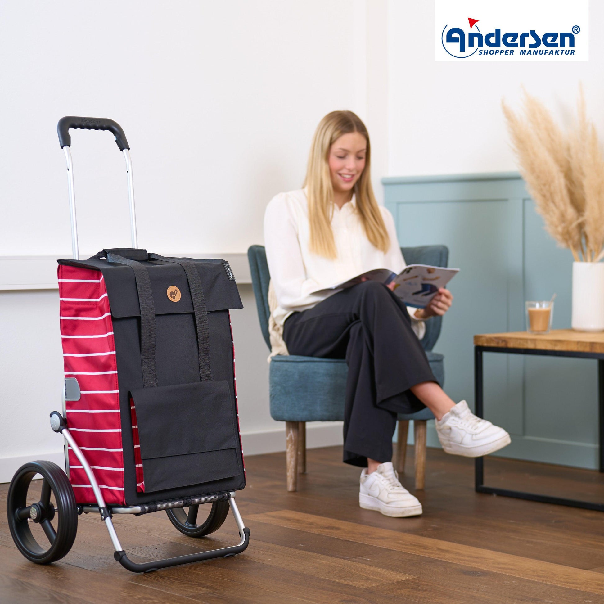 Andersen Shopper Manufaktur-Royal Shopper (Dreispeichenrad 25 cm) Jella rot-www.shopping-trolley.ch-bild6