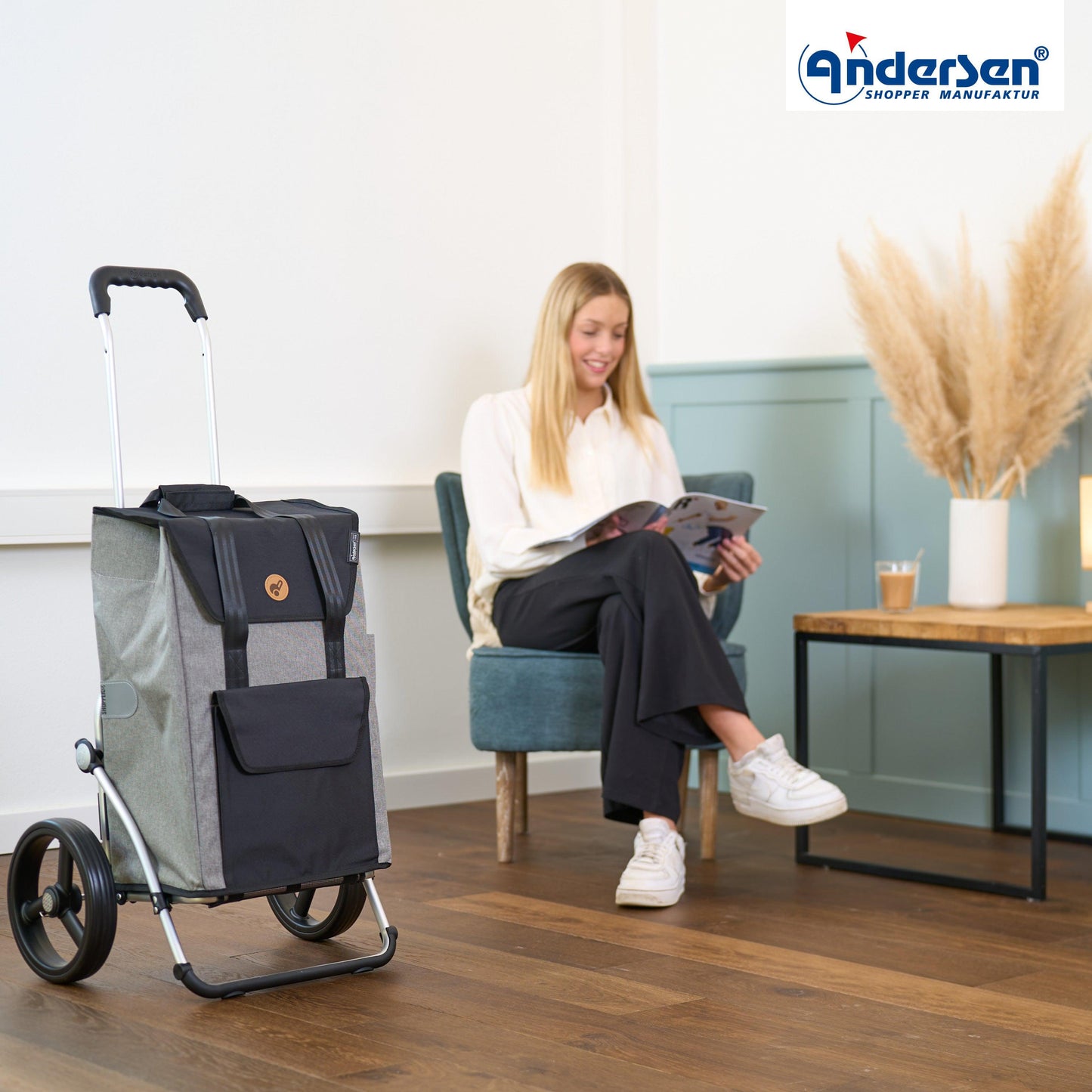 Andersen Shopper Manufaktur-Royal Shopper (Dreispeichenrad 25 cm) Senta 2.0 grau-www.shopping-trolley.ch-bild6