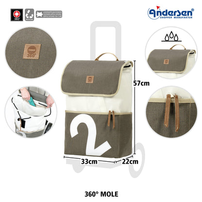 Andersen Shopper Manufaktur-Royal Shopper (Kugellagerrad 25 cm) 360° Mole 2-www.shopping-trolley.ch-bild3