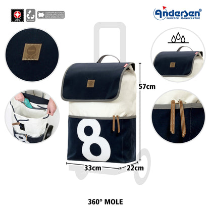 Andersen Shopper Manufaktur-Royal Shopper (Kugellagerrad 25 cm) 360° Mole 8-www.shopping-trolley.ch-bild3