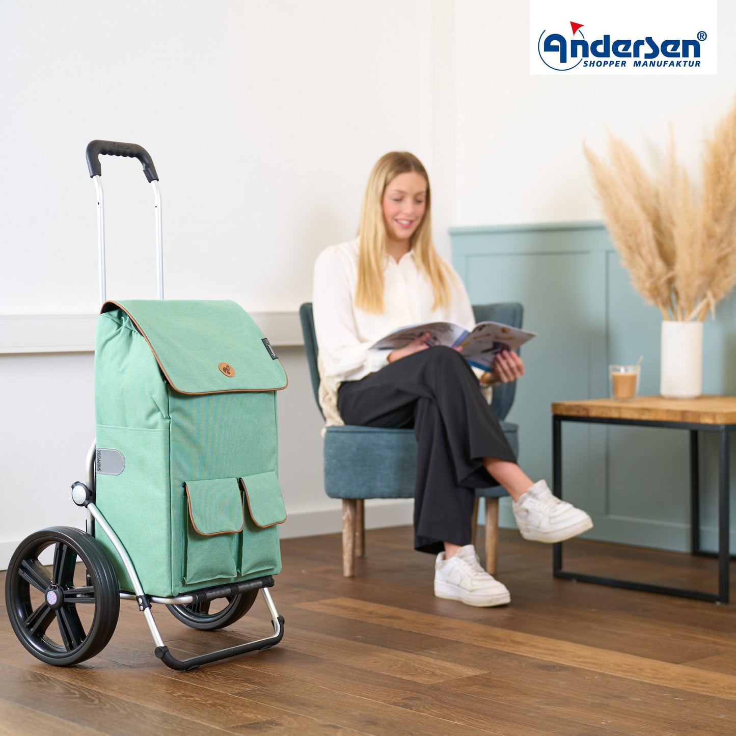 Andersen Shopper Manufaktur-Royal Shopper (Kugellagerrad 29 cm) Ipek Mo salbei-www.shopping-trolley.ch-bild6