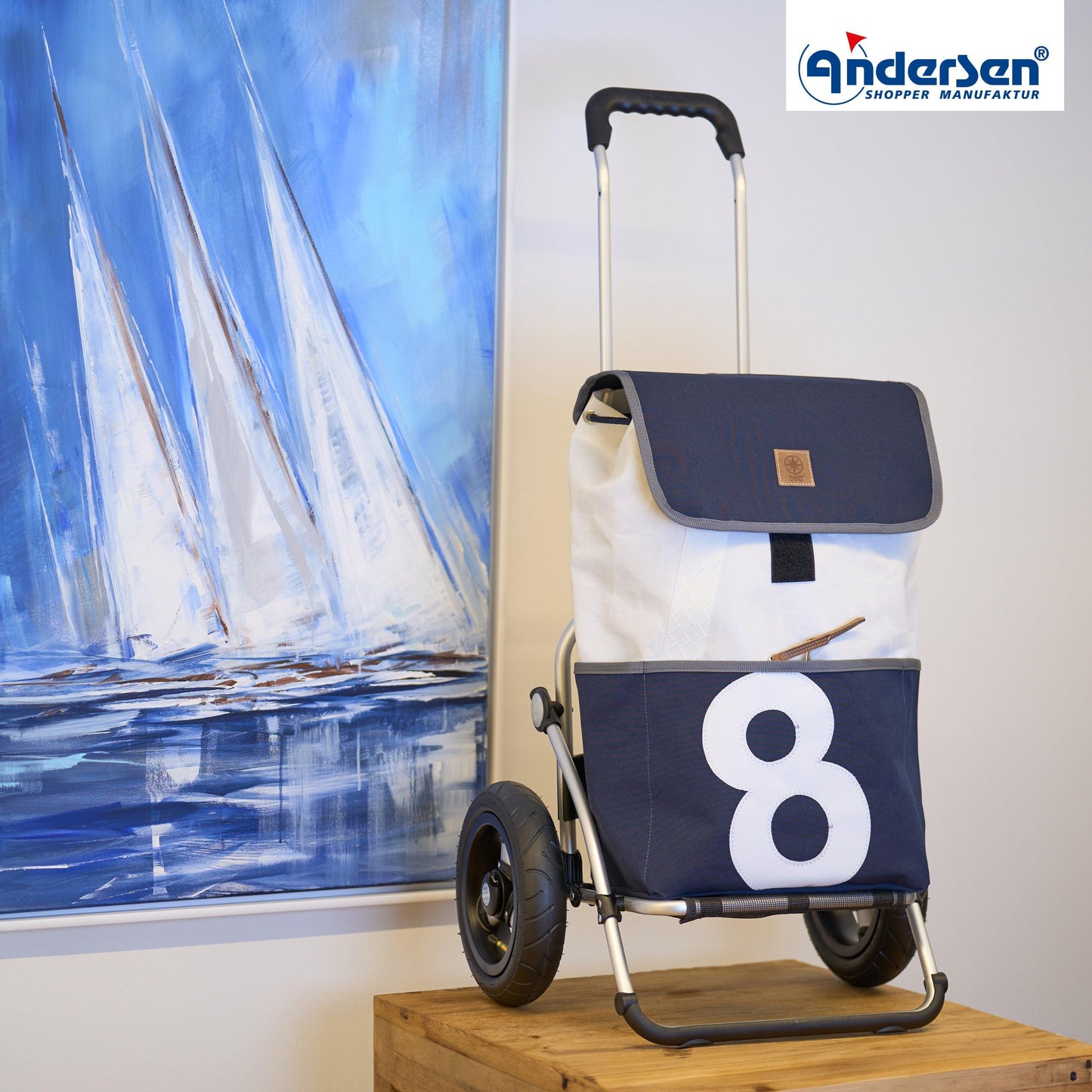 Andersen Shopper Manufaktur-Royal Shopper (Luft-Kugellagerrad 25 cm) 360° Mole 8-www.shopping-trolley.ch-bild6