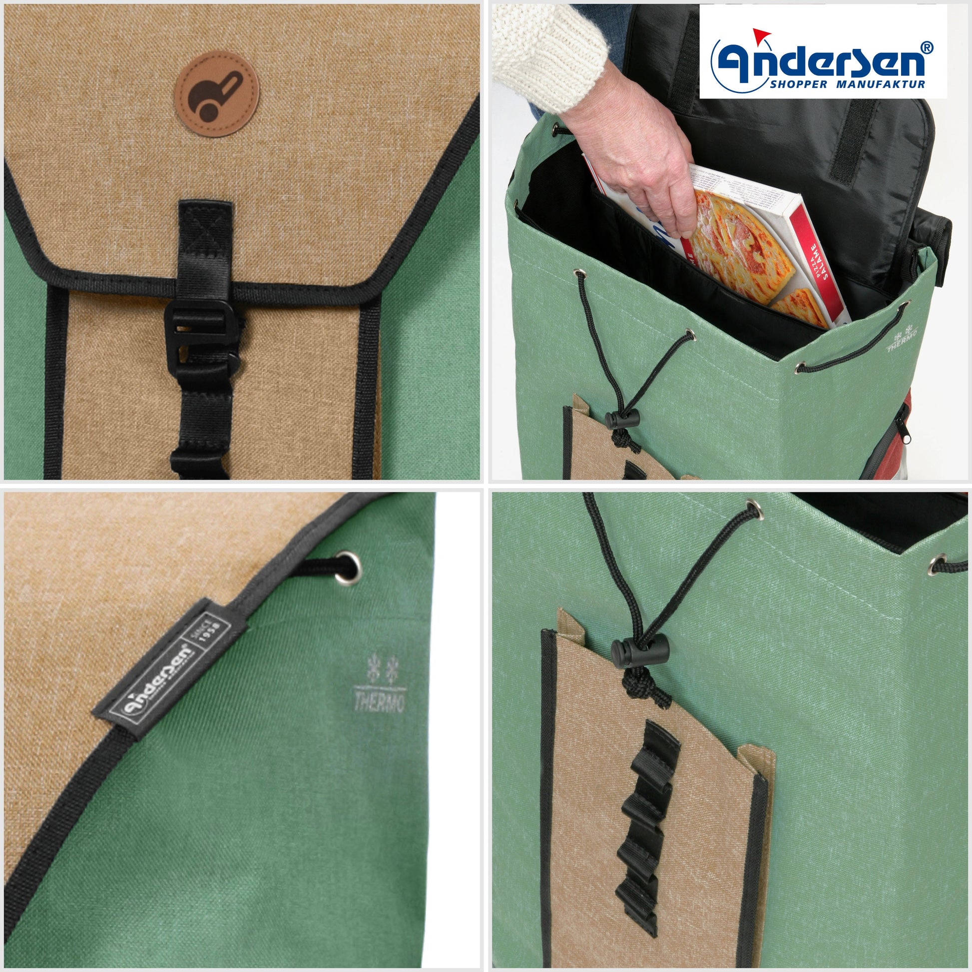 Andersen Shopper Manufaktur-Royal Shopper (Luft-Kugellagerrad 25 cm) Oli.P 2.0 beige-www.shopping-trolley.ch-bild5