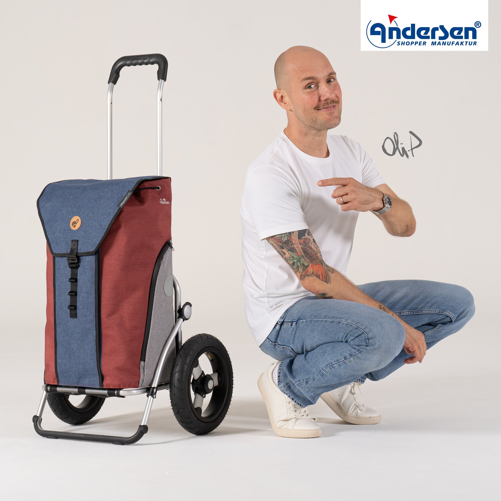 Andersen Shopper Manufaktur-Royal Shopper (Luft-Kugellagerrad 29 cm) Oli.P 2.0 blau-www.shopping-trolley.ch-bild6