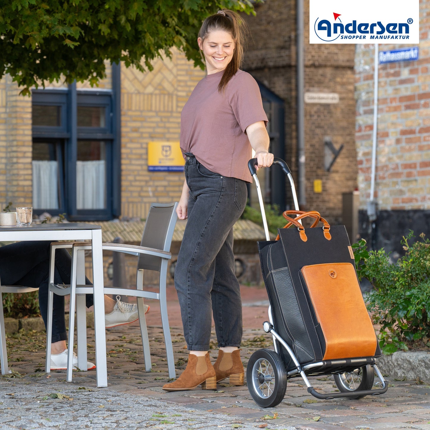 Andersen Shopper Manufaktur-Royal Shopper (Metallspeichenrad 25 cm) Charu braun-www.shopping-trolley.ch-bild6