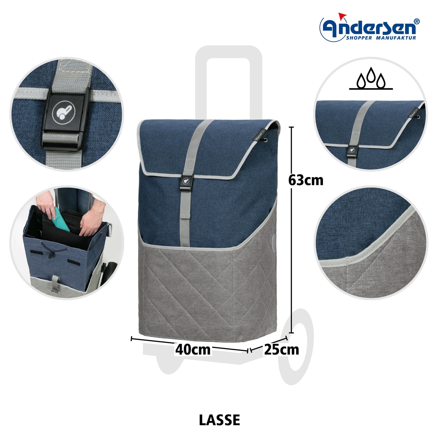 Andersen Shopper Manufaktur-Royal Shopper Plus (Kugellagerrad 25 cm) Lasse blau-www.shopping-trolley.ch-bild3