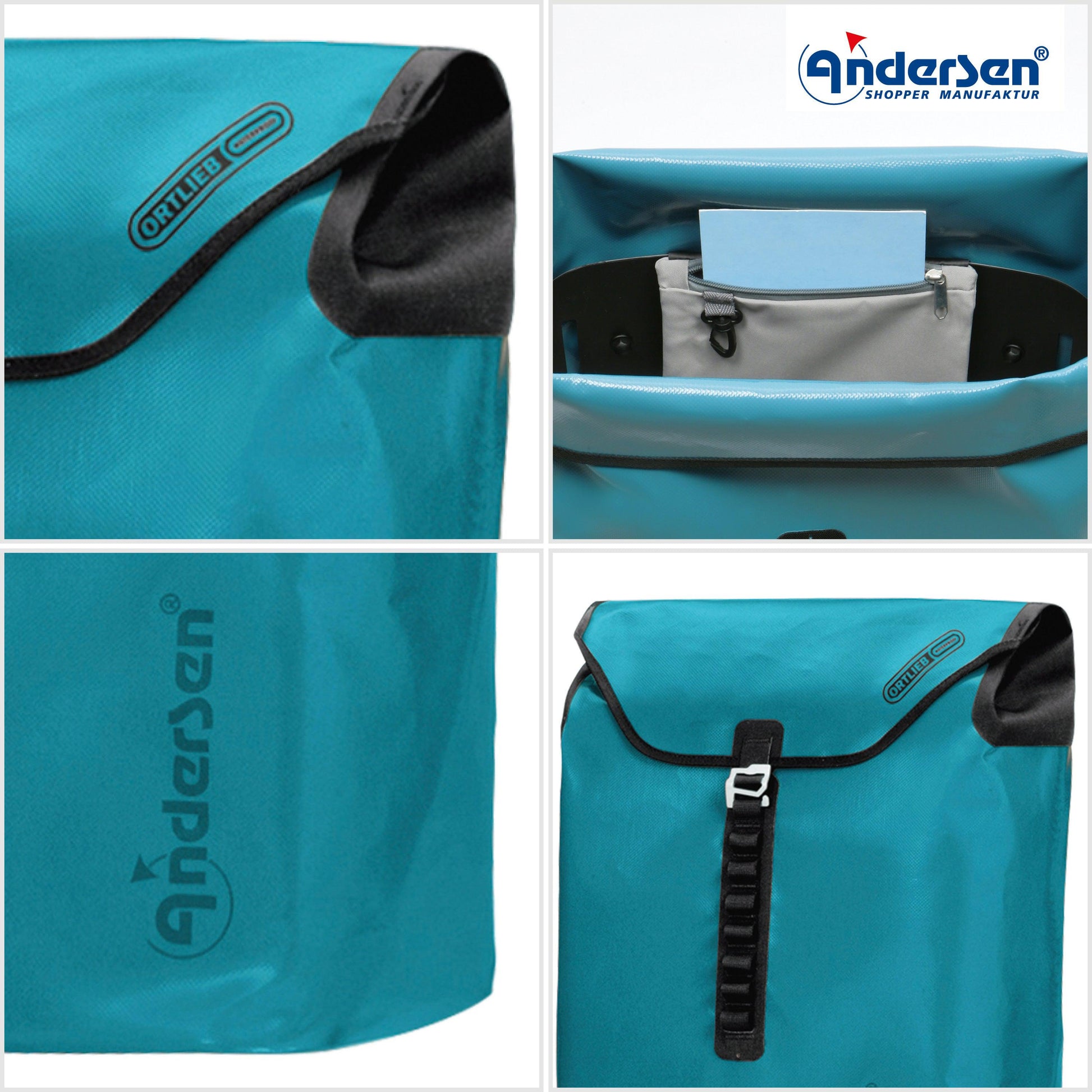 Andersen Shopper Manufaktur-Royal Shopper Plus (Kugellagerrad 25 cm) Ortlieb petrol-www.shopping-trolley.ch-bild5