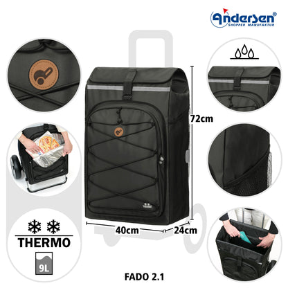 Andersen Shopper Manufaktur-Royal Shopper Plus (Luft-Kugellagerrad 25 cm) Fado 2.1 schwarz-www.shopping-trolley.ch-bild3