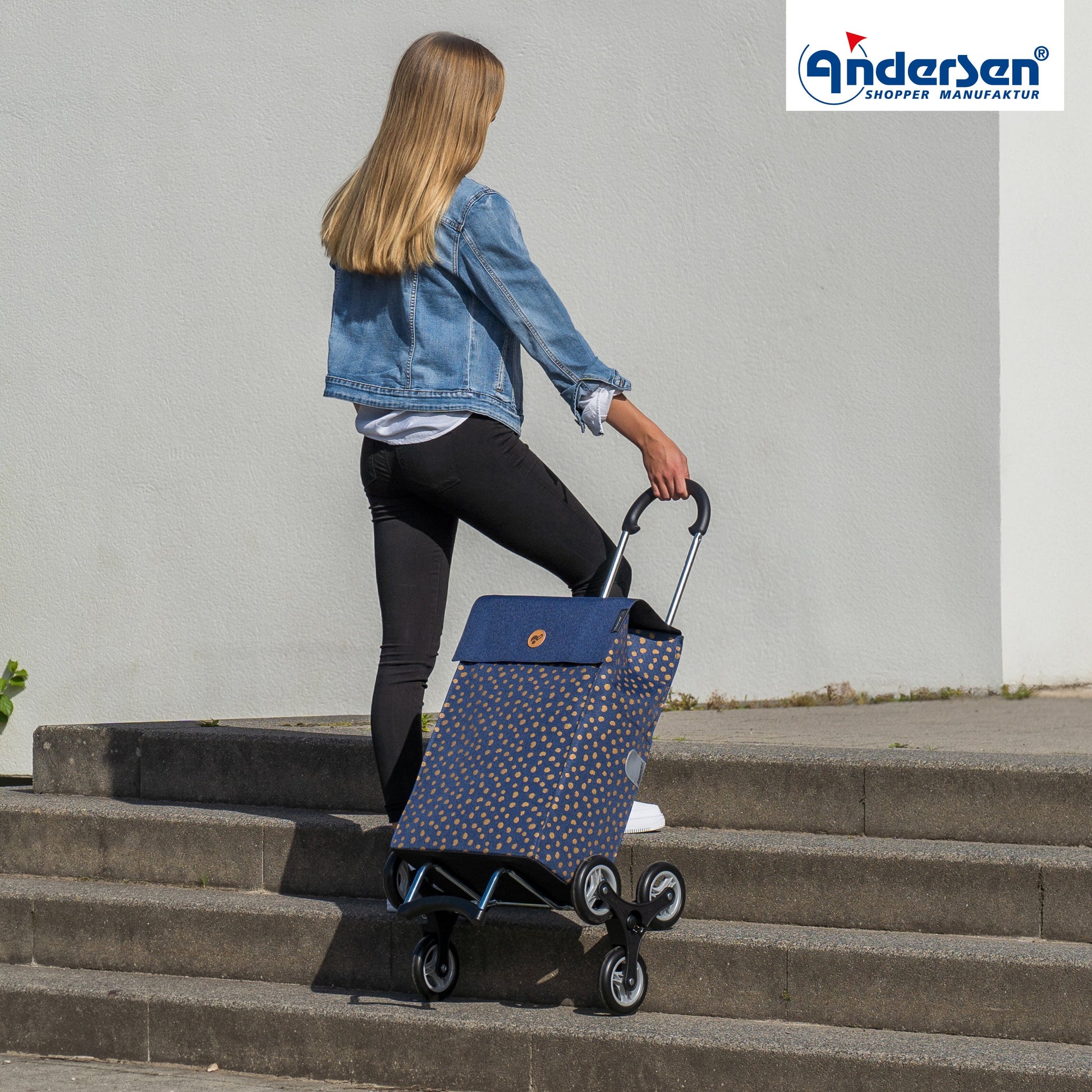 Andersen Shopper Manufaktur-Treppensteiger Scala Shopper Fita blau-www.shopping-trolley.ch-bild6