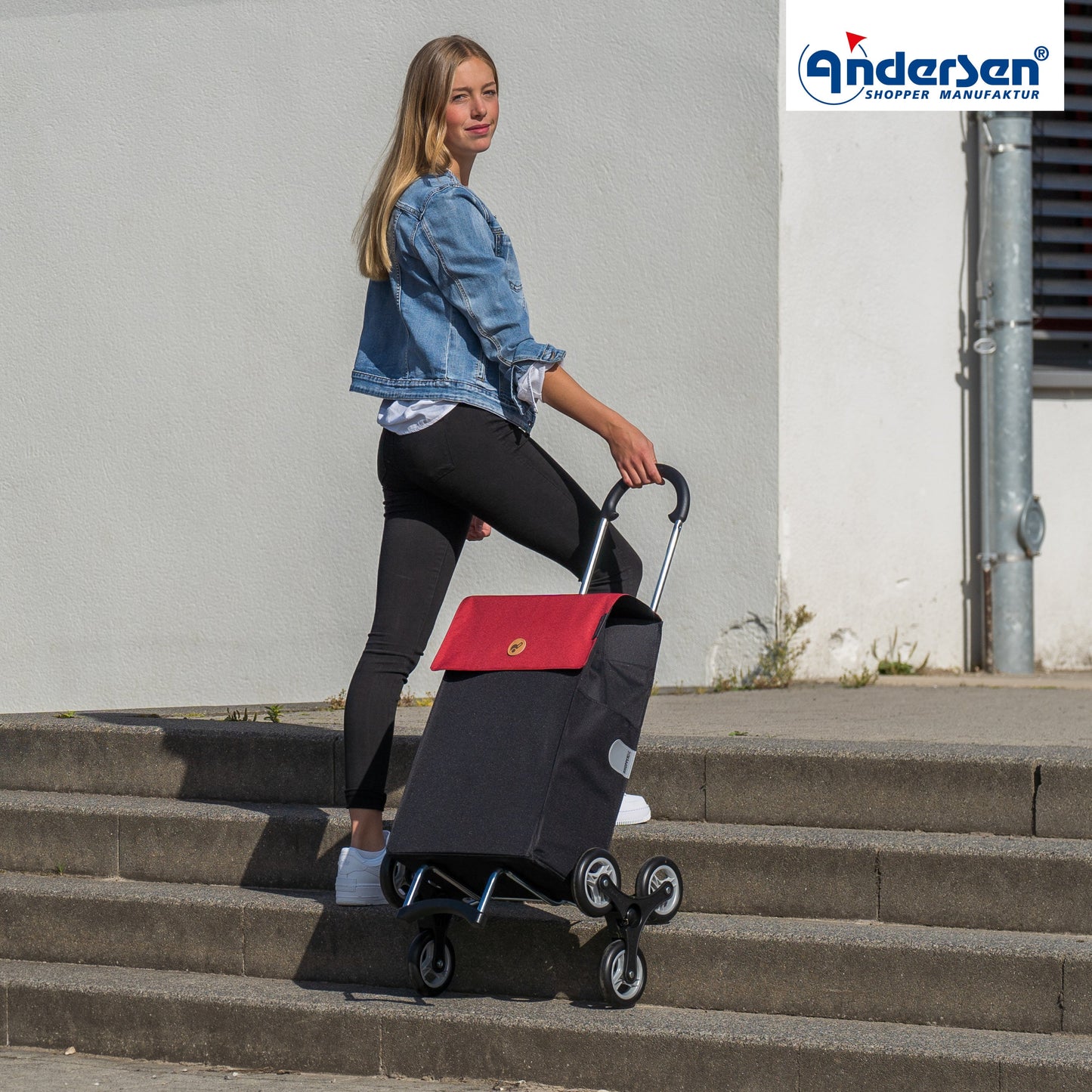 Andersen Shopper Manufaktur-Treppensteiger Scala Shopper Hera rot-www.shopping-trolley.ch-bild6