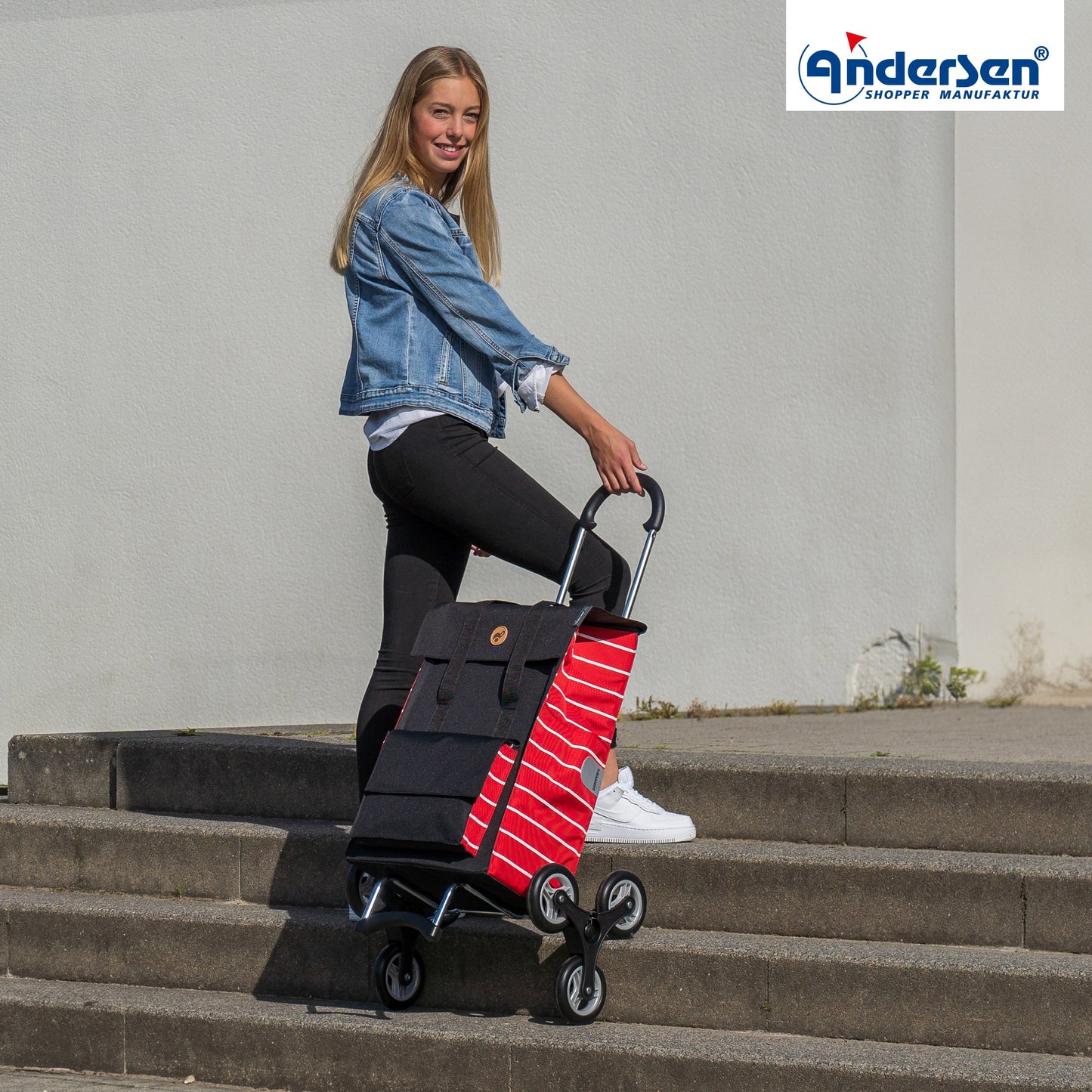 Andersen Shopper Manufaktur-Treppensteiger Scala Shopper Jella rot-www.shopping-trolley.ch-bild6