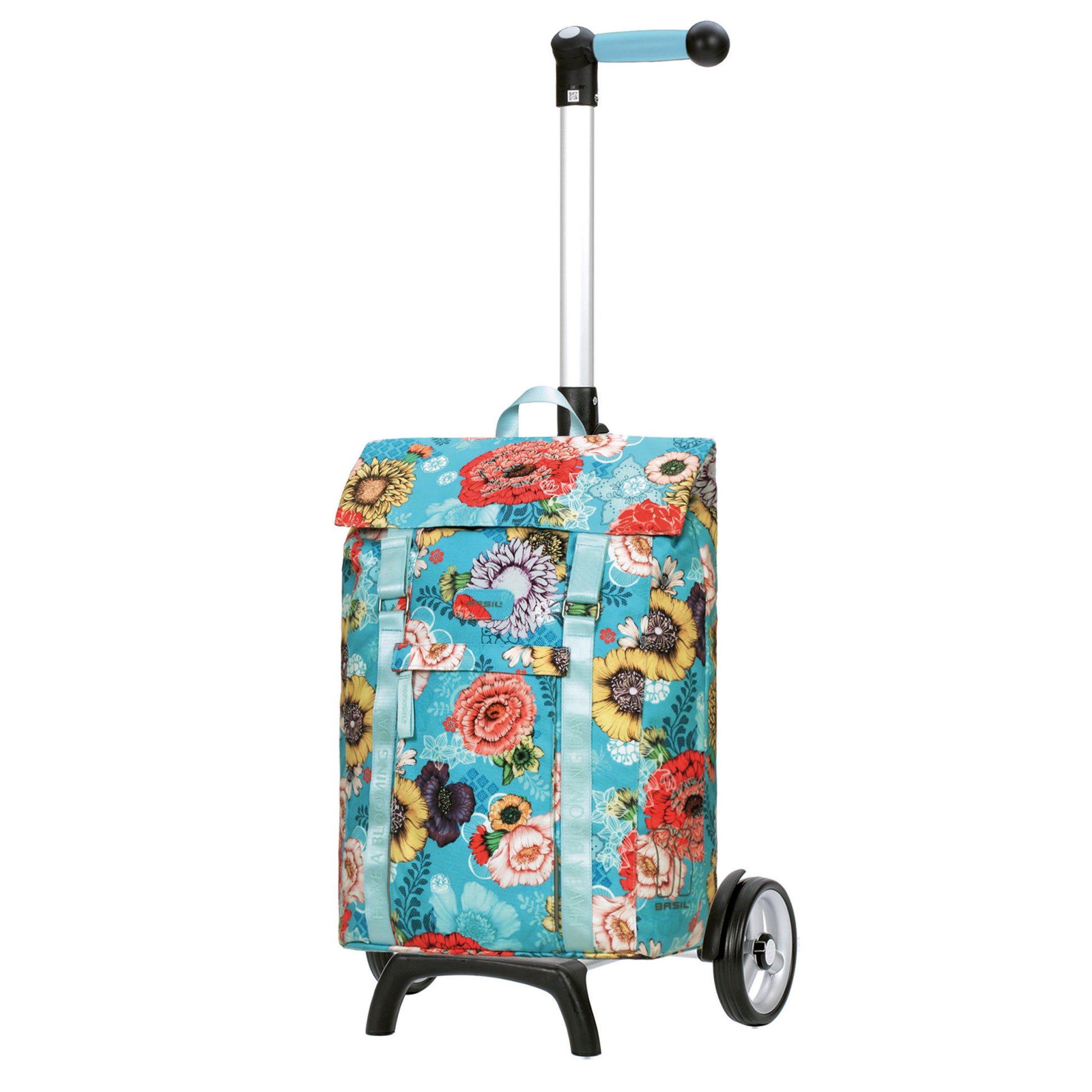 Andersen Shopper Manufaktur-Unus Shopper Fun Basil Bloom blau-www.shopping-trolley.ch-bild1