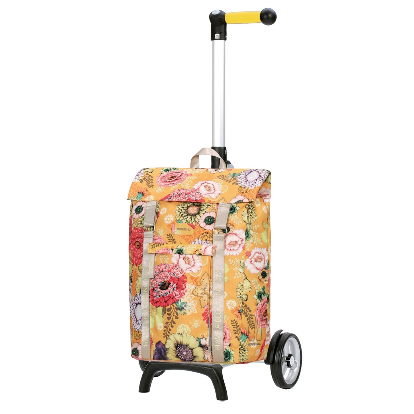 Andersen Shopper Manufaktur-Unus Shopper Fun Basil Bloom gelb-www.shopping-trolley.ch-bild1