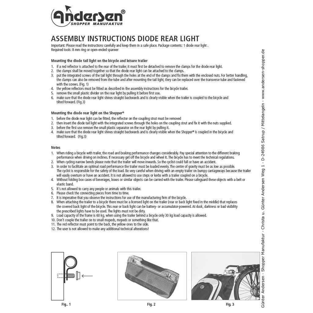 Diodenrücklicht mit Batterien