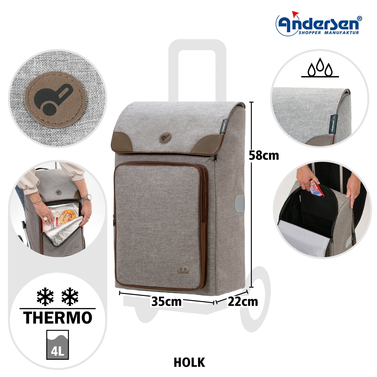 Andersen-Komfort Shopper Holk - Grau-shopping-trolley.ch