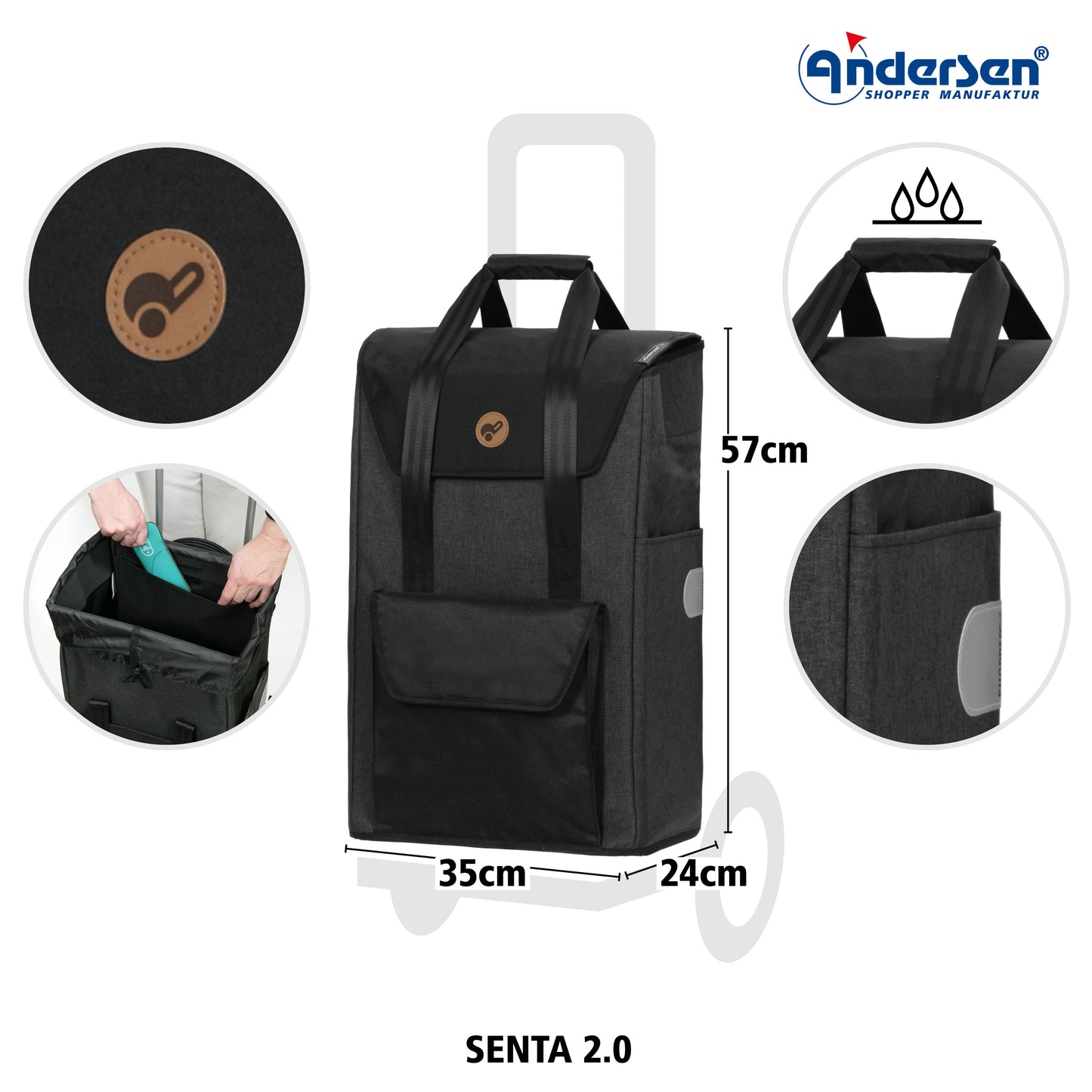 Andersen-Komfort Shopper Senta 2.0 - schwarz-shopping-trolley.ch
