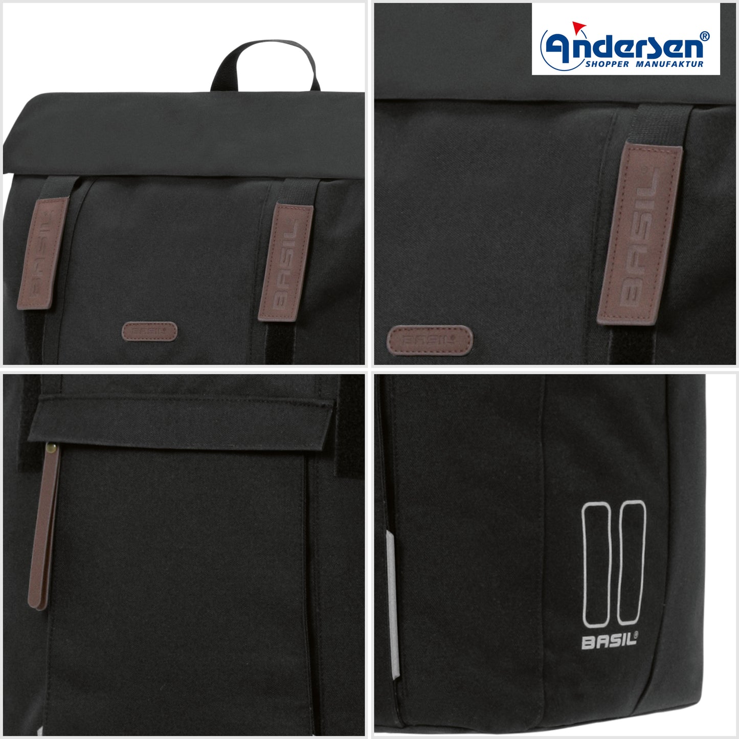 Andersen-Royal Shopper Basil City - Schwarz - Kugellagerrad 25 cm-shopping-trolley.ch