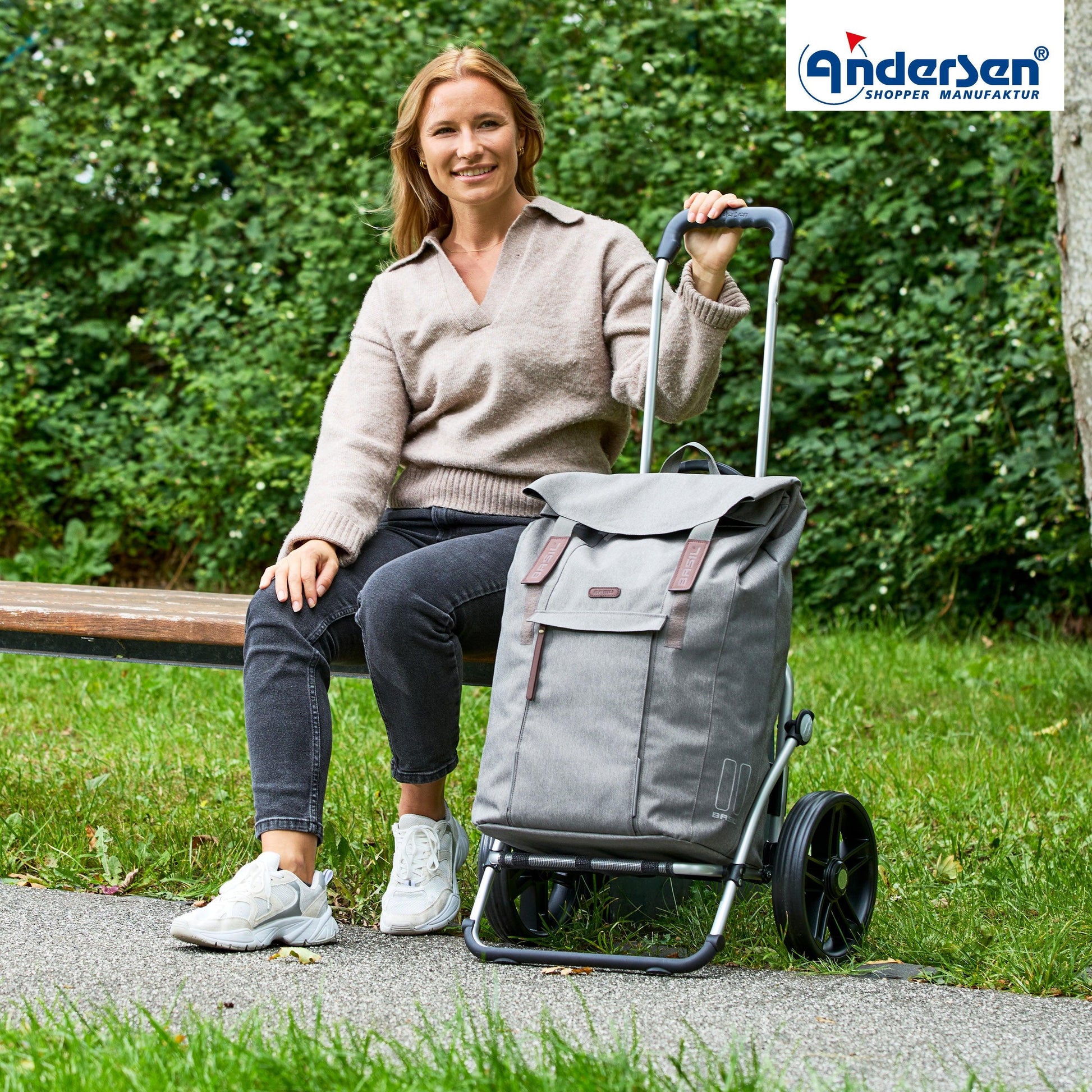 Andersen-Royal Shopper Basil City - Grau - Kugellagerrad 29 cm-shopping-trolley.ch