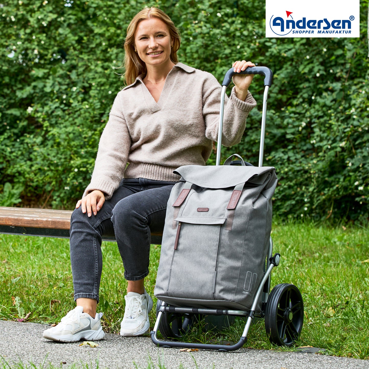 Andersen-Royal Shopper Basil City - Grau - Leichtlaufrad 25 cm-shopping-trolley.ch
