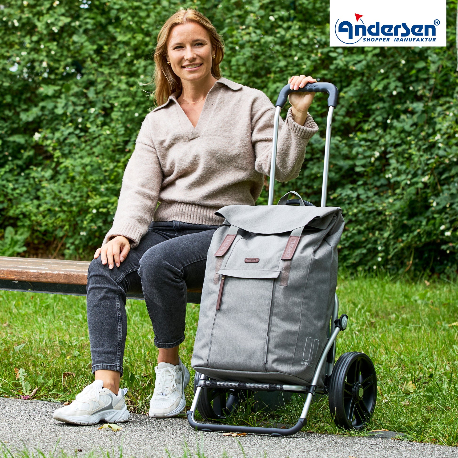 Andersen-Royal Shopper Basil City - Grau - Leichtlaufrad 25 cm-shopping-trolley.ch