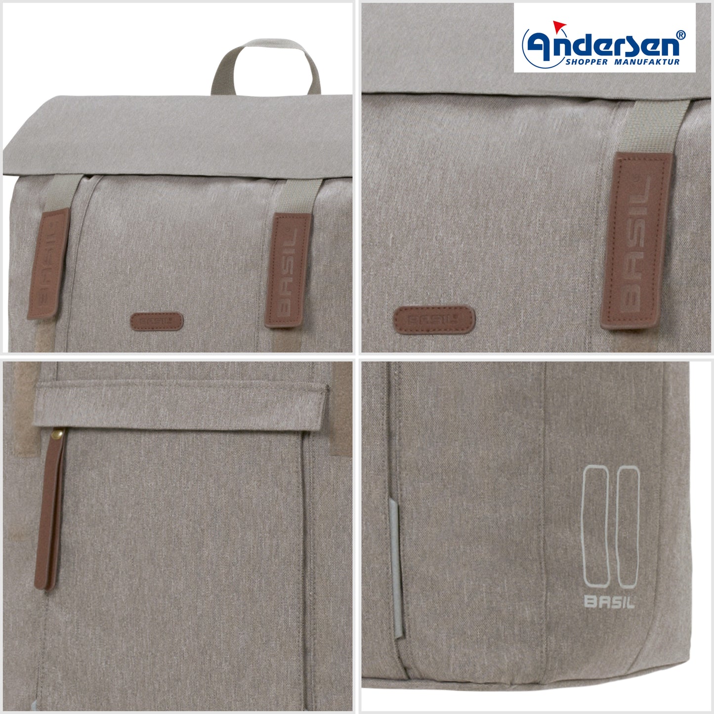 Andersen-Royal Shopper Basil City - Grau - Leichtlaufrad 25 cm-shopping-trolley.ch