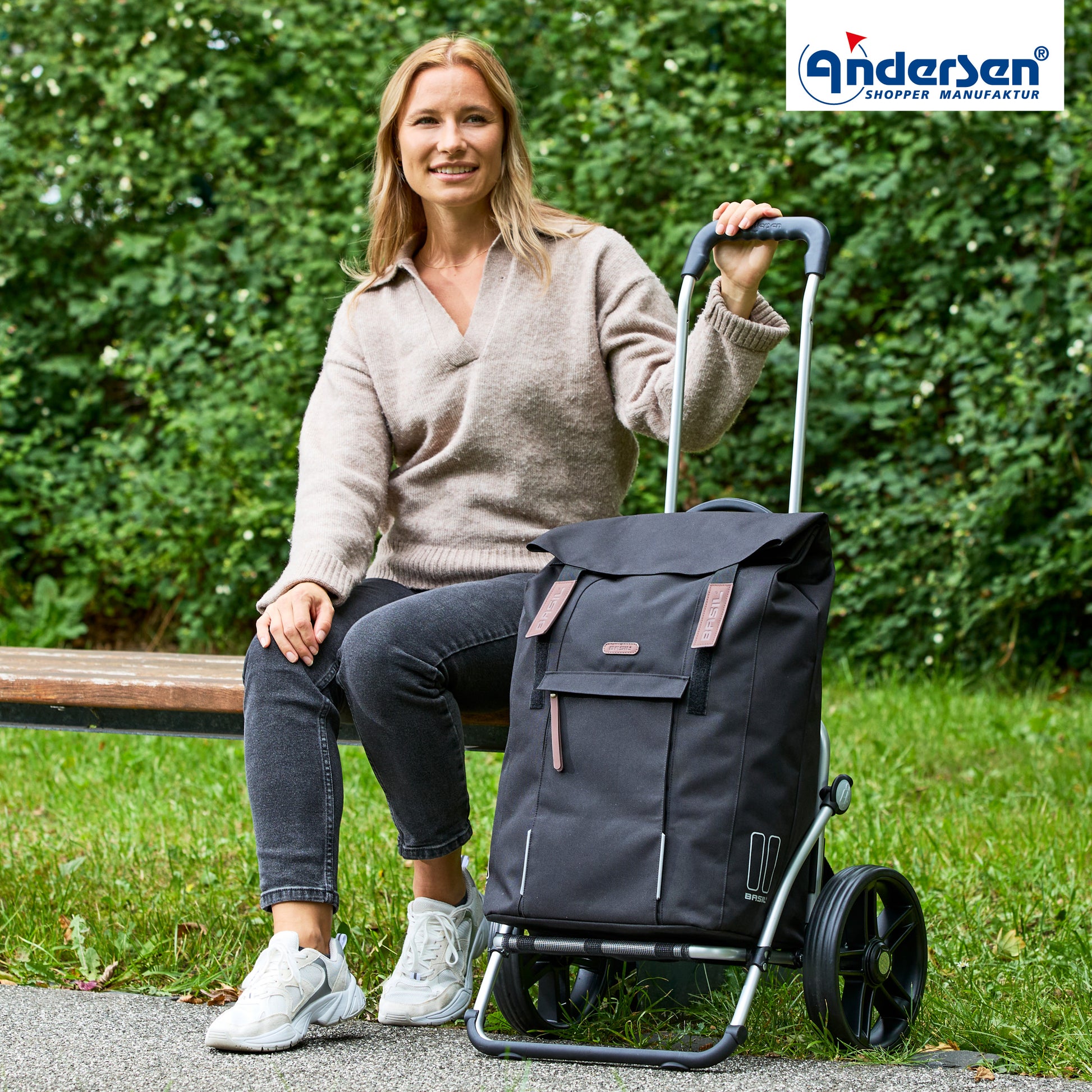 Andersen-Royal Shopper Basil City - Schwarz - Leichtlaufrad 25 cm-shopping-trolley.ch