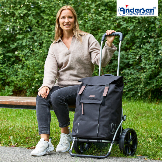 Andersen-Royal Shopper Basil City - Schwarz - Leichtlaufrad 25 cm-shopping-trolley.ch