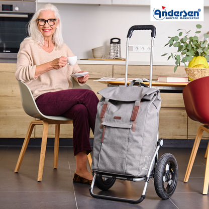 Andersen-Royal Shopper Basil City - Grau - Luft-Kugellagerrad 29 cm-shopping-trolley.ch