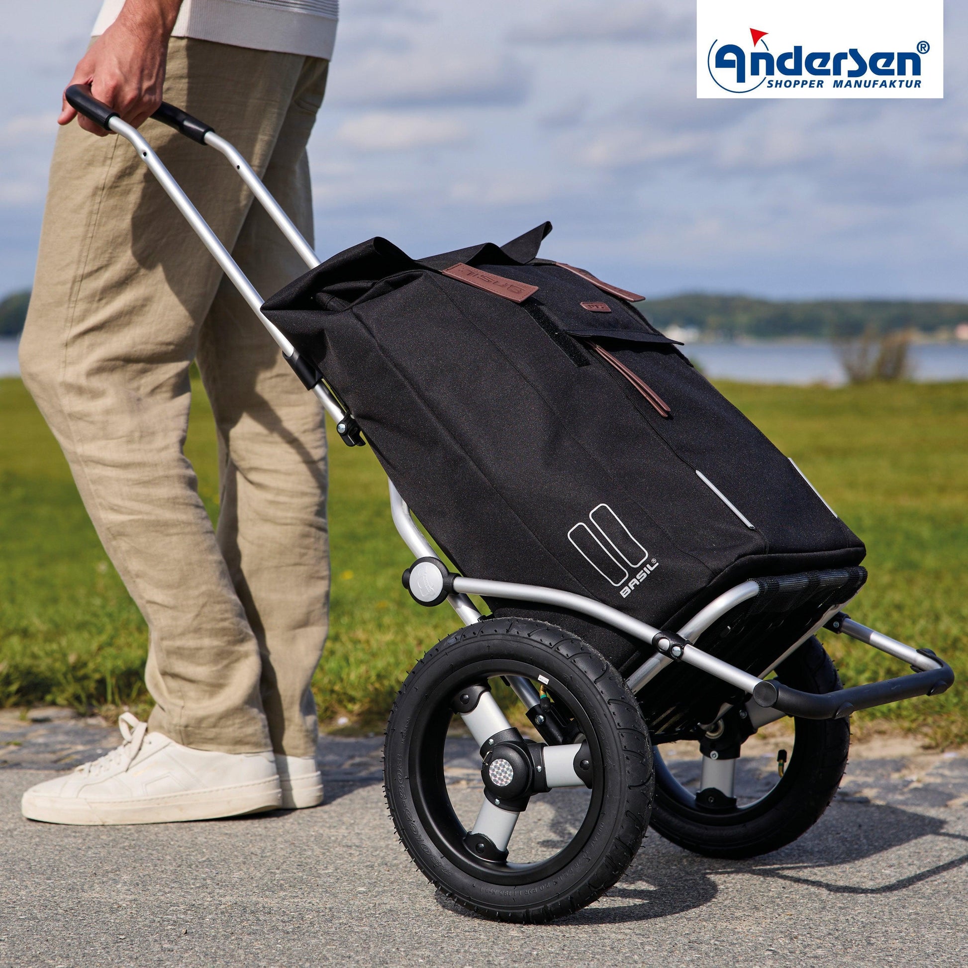 Andersen-Royal Shopper Basil City - Schwarz - Luft-Kugellagerrad 29 cm-shopping-trolley.ch