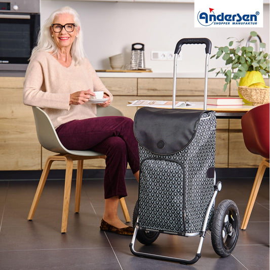 Andersen-Royal Shopper Famke - Schwarz - Luft-Kugellagerrad 29 cm-shopping-trolley.ch