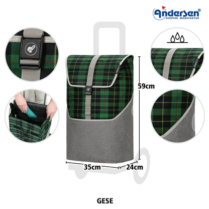Andersen-Royal Shopper (Metallspeichenrad 25 cm) Gese - grün-shopping-trolley.ch