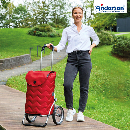 Andersen-Royal Shopper Hilma - Rot - Metallspeichenrad 25 cm-shopping-trolley.ch