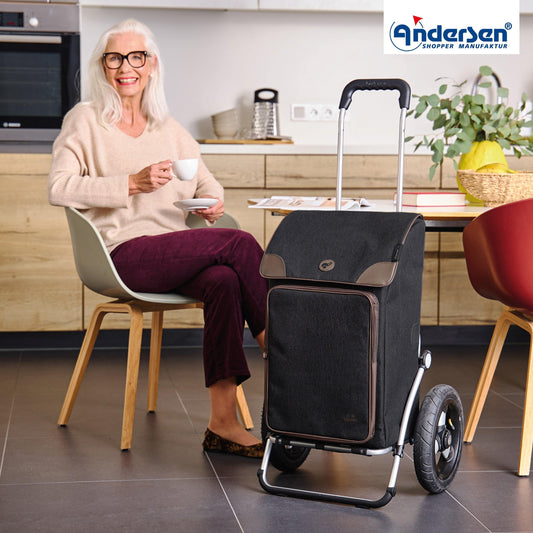Andersen-Royal Shopper Holk - Schwarz - Luft-Kugellagerrad 29 cm-shopping-trolley.ch