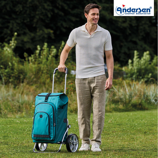 Andersen-Royal Shopper Hydro 3.0 - Petrol - Kugellagerrad 25 cm-shopping-trolley.ch