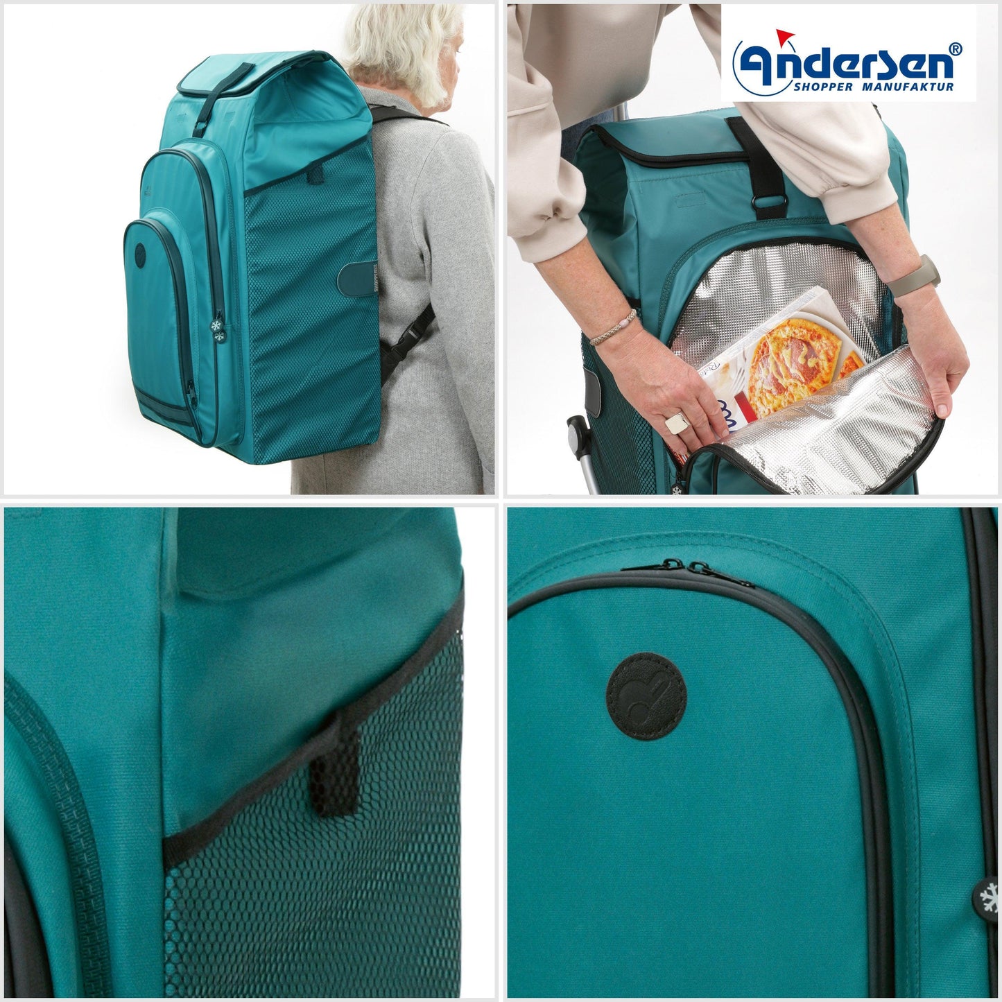Andersen-Royal Shopper Hydro 3.0 - Petrol - Kugellagerrad 29 cm-shopping-trolley.ch