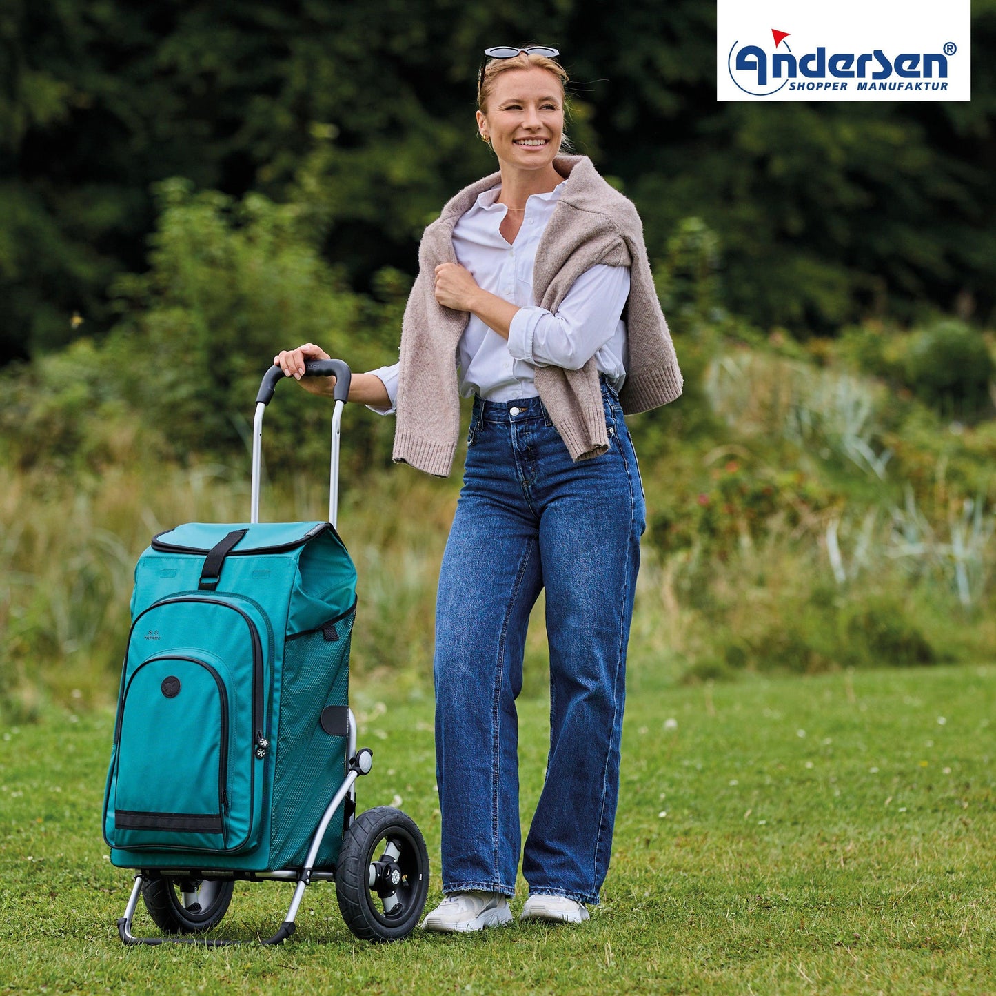 Andersen-Royal Shopper Hydro 3.0 - Petrol - Luft-Kugellagerrad 25 cm-shopping-trolley.ch