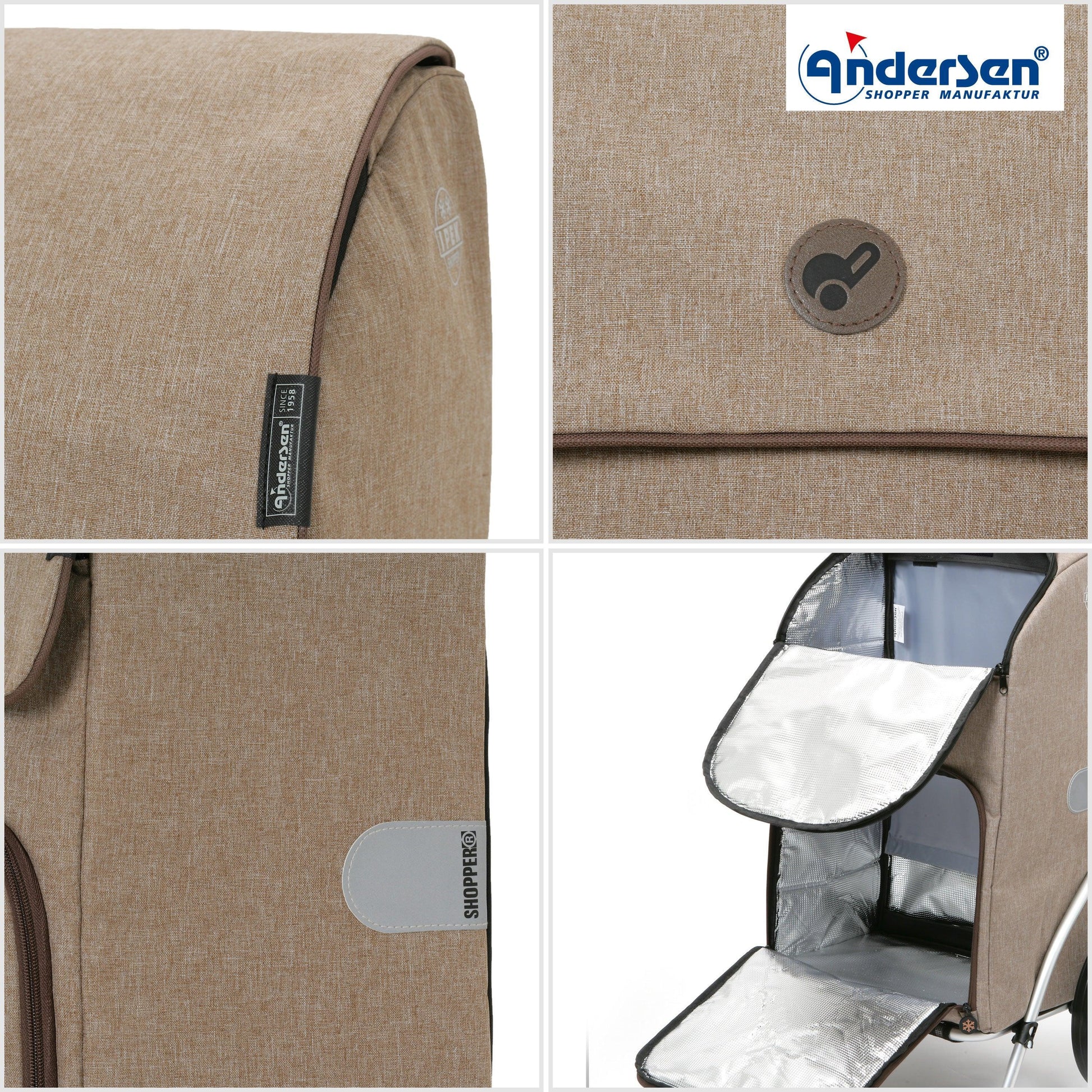 Andersen-Royal Shopper Ipek Maxi - Sand - Kugellagerrad 29 cm-shopping-trolley.ch