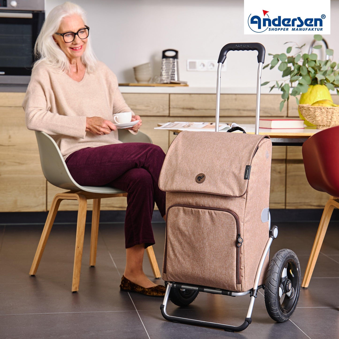 Andersen-Royal Shopper Ipek Maxi - Sand - Luft-Kugellagerrad 29 cm-shopping-trolley.ch