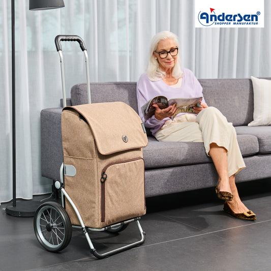 Andersen-Royal Shopper Ipek Maxi - Sand - Metallspeichenrad 25 cm-shopping-trolley.ch