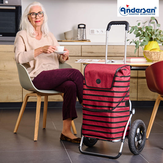 Andersen-Royal Shopper Jelke - Bordeaux - Luft-Kugellagerrad 29 cm-shopping-trolley.ch