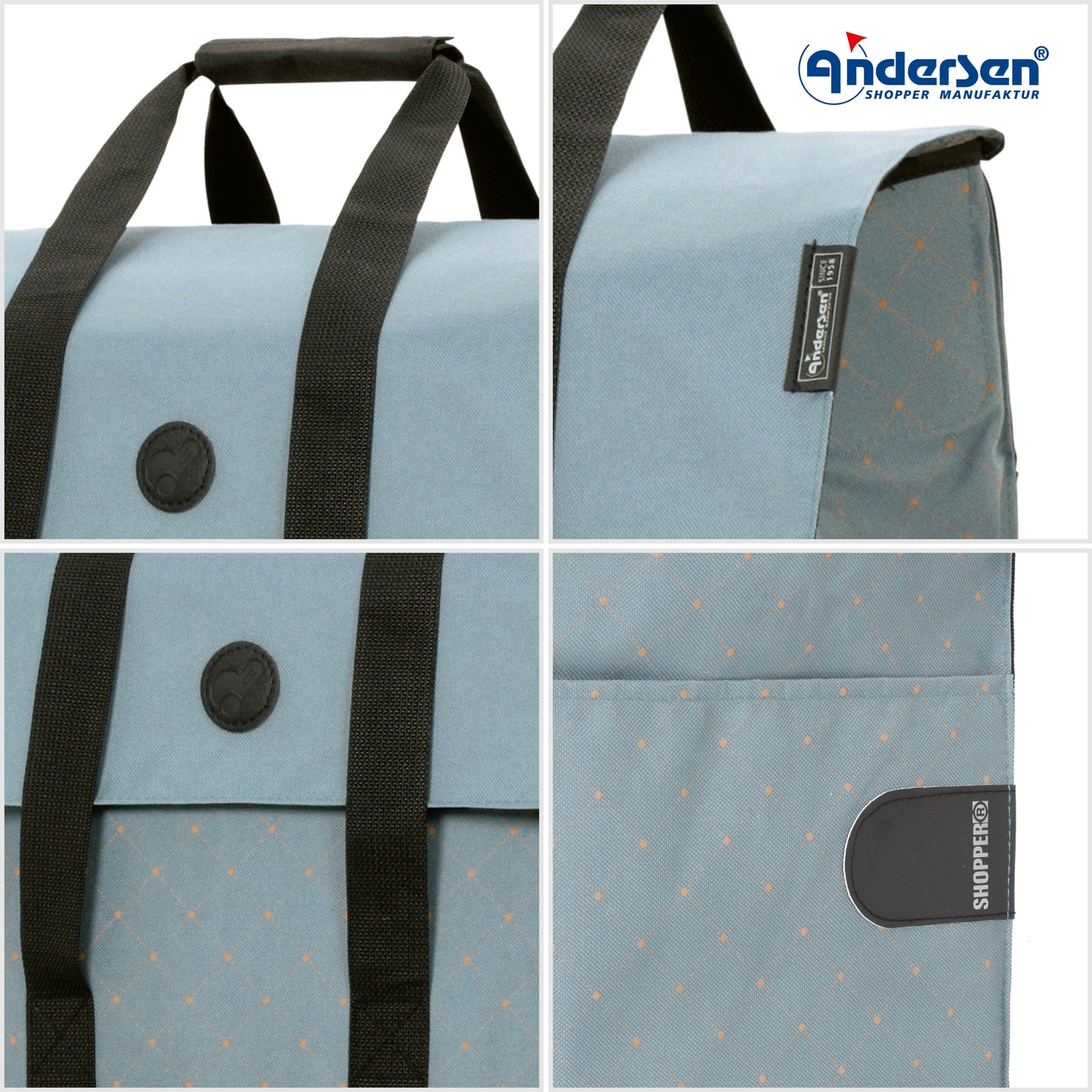 Andersen-Royal Shopper Lisa - Blau - Metallspeichenrad 25 cm-shopping-trolley.ch