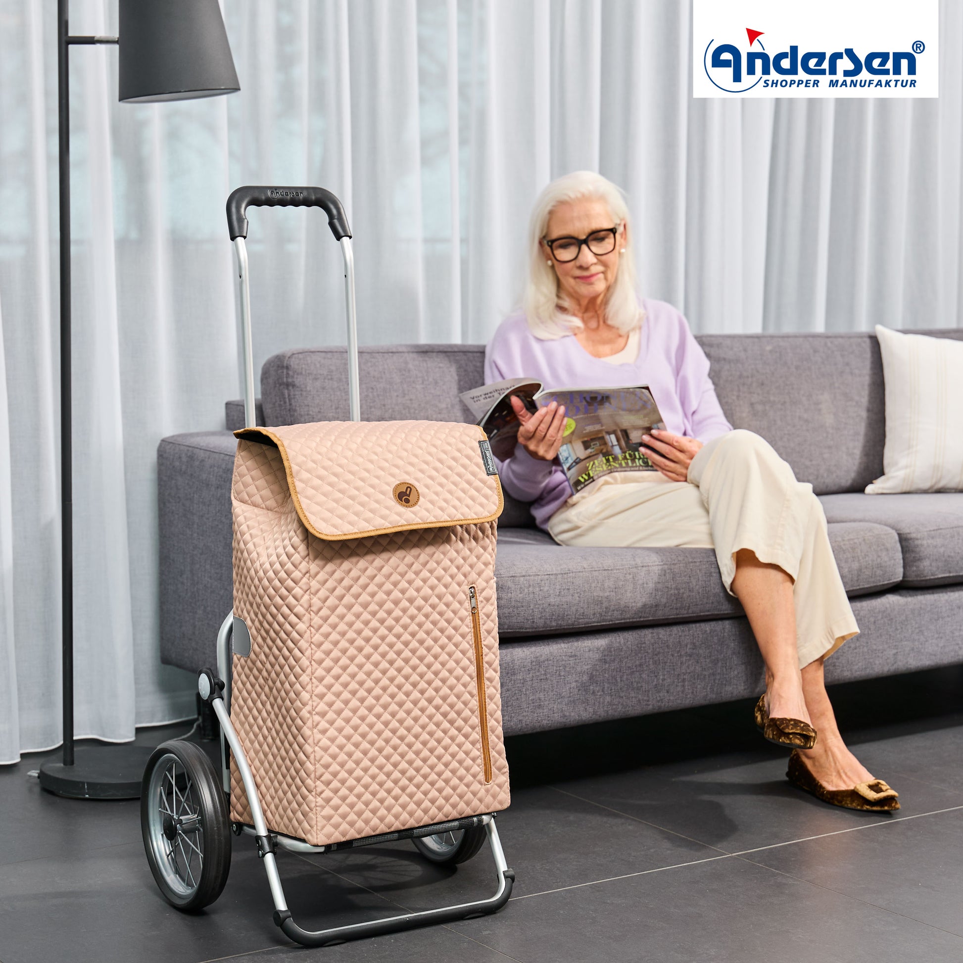 Andersen-Royal Shopper Lissa - Sand - Metallspeichenrad 25 cm-shopping-trolley.ch