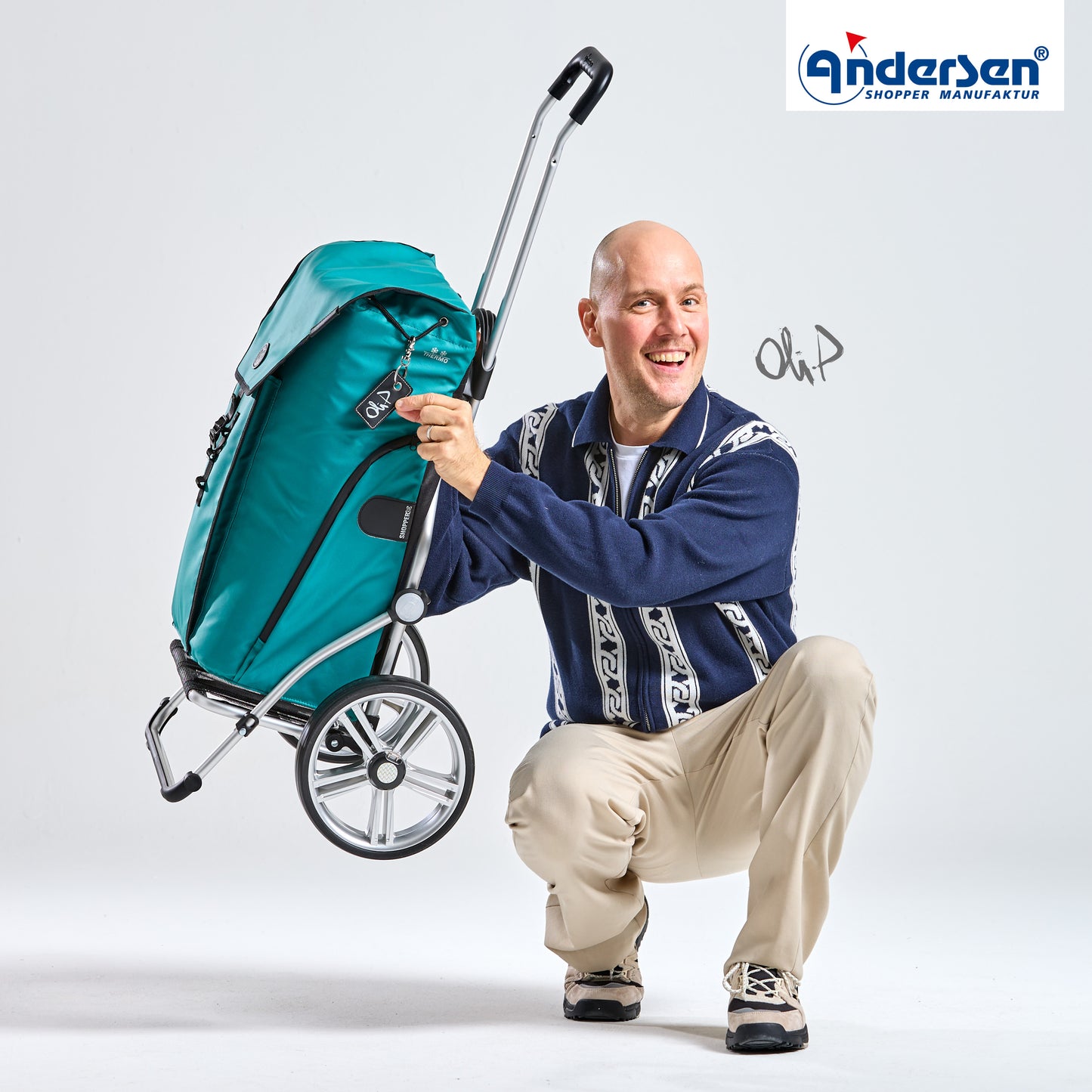 Andersen-Royal Shopper Oli.P 3.0 - Petrol - Kugellagerrad 25 cm-shopping-trolley.ch