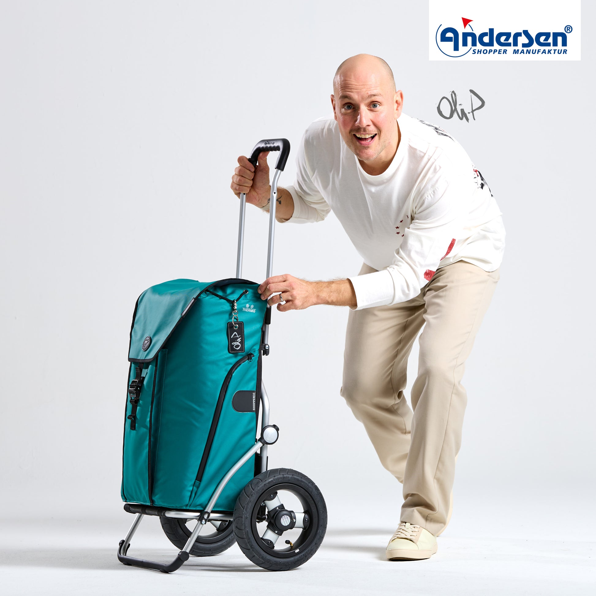 Andersen-Royal Shopper Oli.P 3.0 - Petrol - Luft-Kugellagerrad 25 cm-shopping-trolley.ch