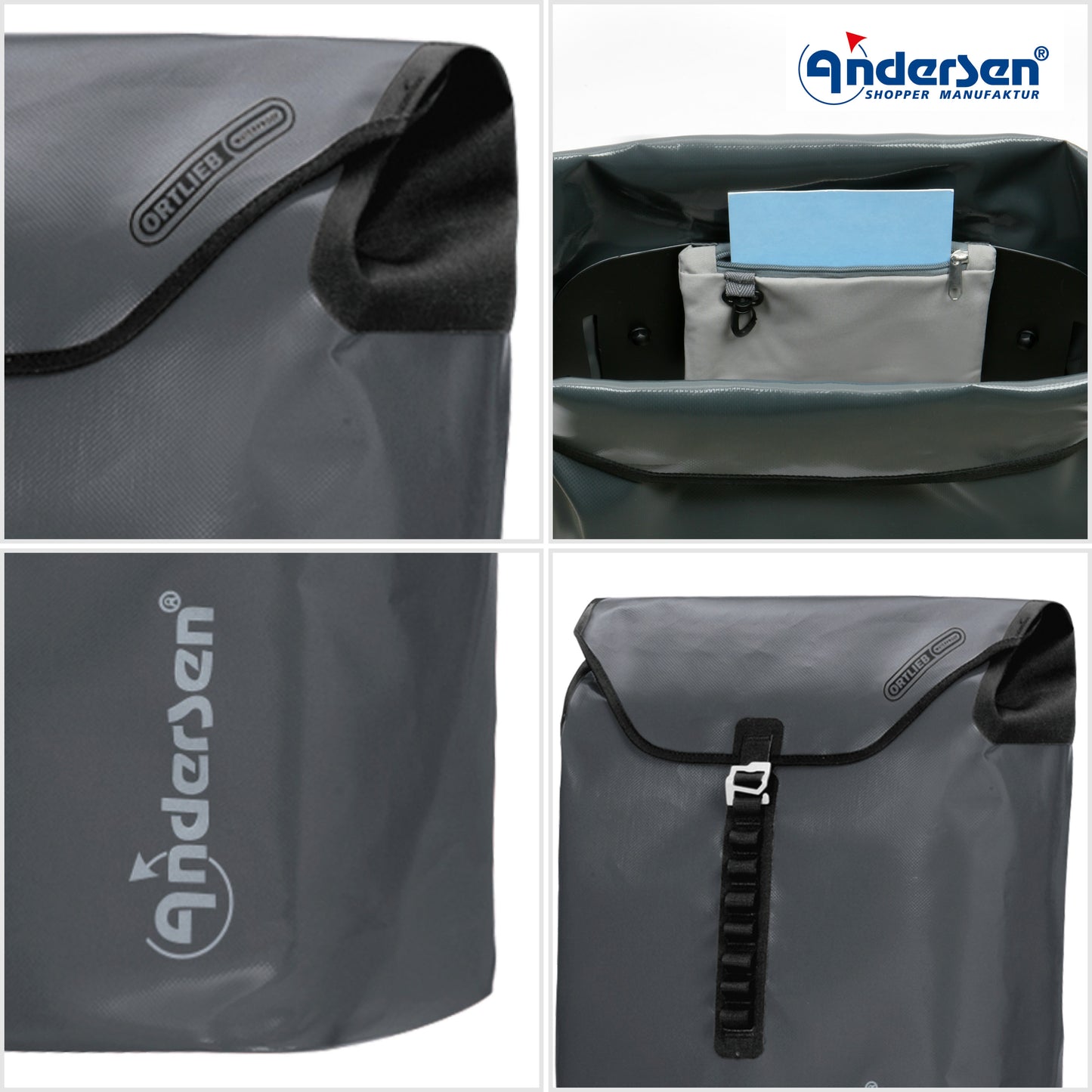 Andersen-Royal Shopper (Kugellagerrad 29 cm) Ortlieb - anthrazit-shopping-trolley.ch