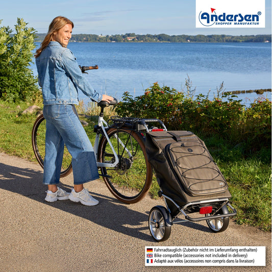Andersen-Royal Shopper Plus Fado 3.0 - Oliv - Kugellagerrad 25 cm-shopping-trolley.ch