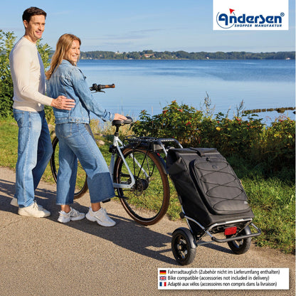 Andersen-Royal Shopper Plus Fado 3.0 - Schwarz - Luft-Kugellagerrad 25 cm-shopping-trolley.ch