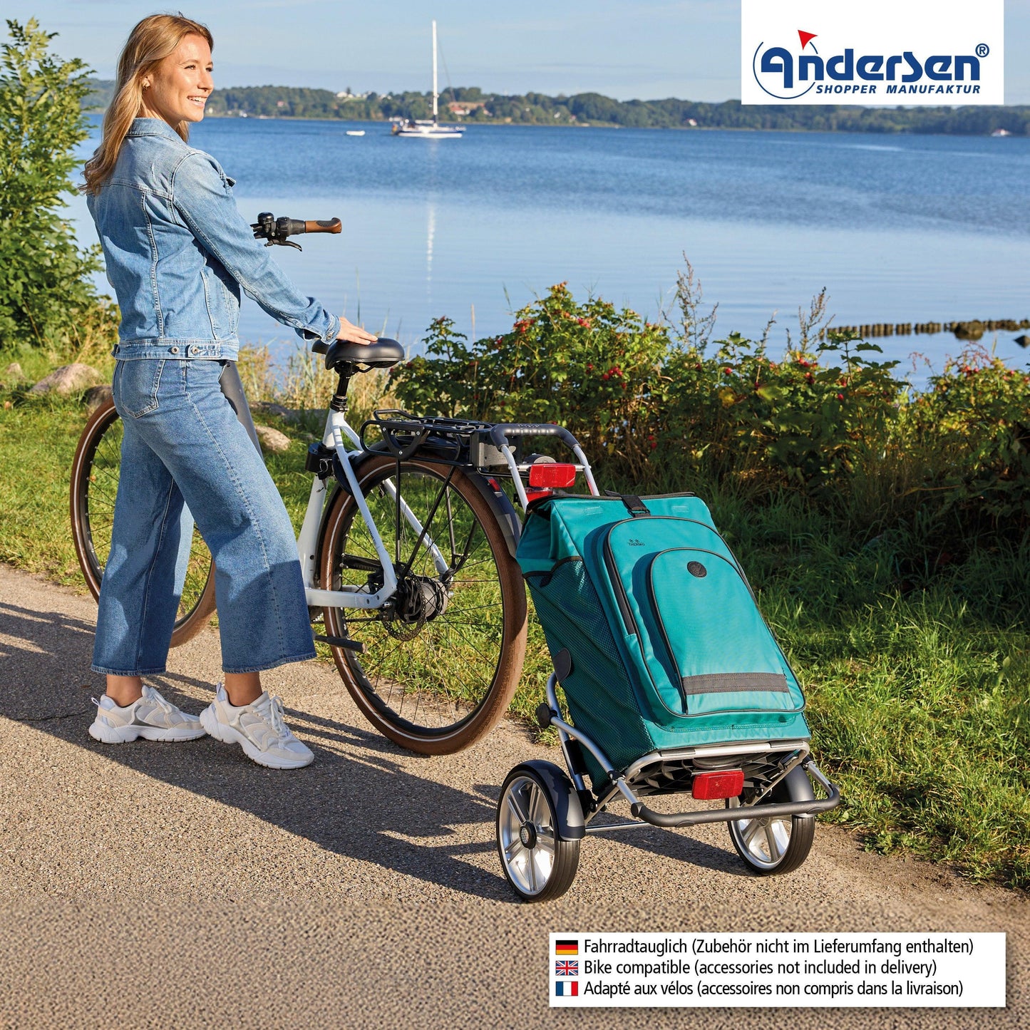 Andersen-Royal Shopper Plus Hydro 3.0 - Petrol - Kugellagerrad 25 cm-shopping-trolley.ch