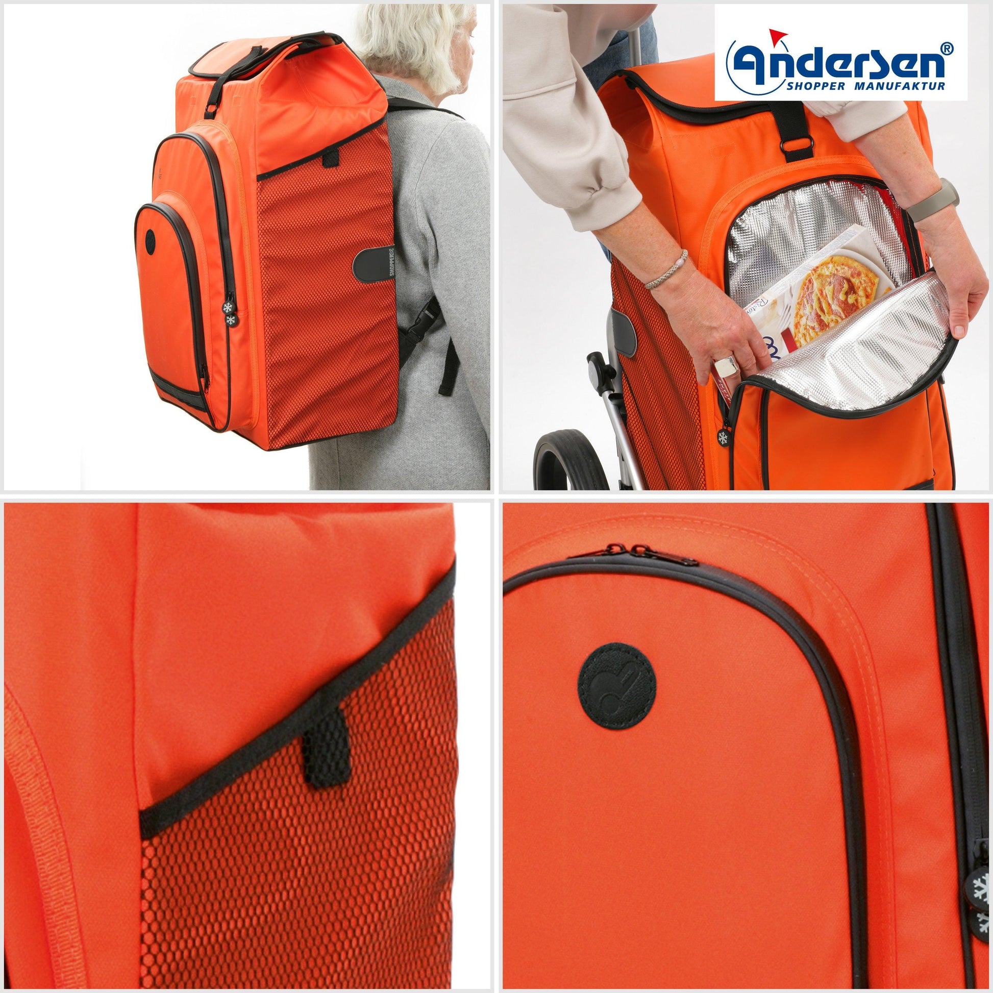 Andersen-Royal Shopper Plus Hydro 3.0 - Orange - Luft-Kugellagerrad 25 cm-shopping-trolley.ch